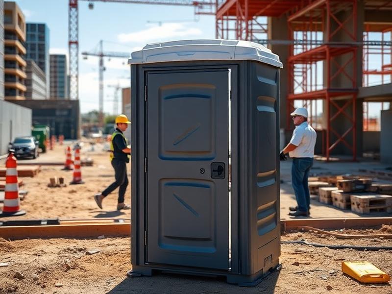 Portable toilet on a construction site in San Diego